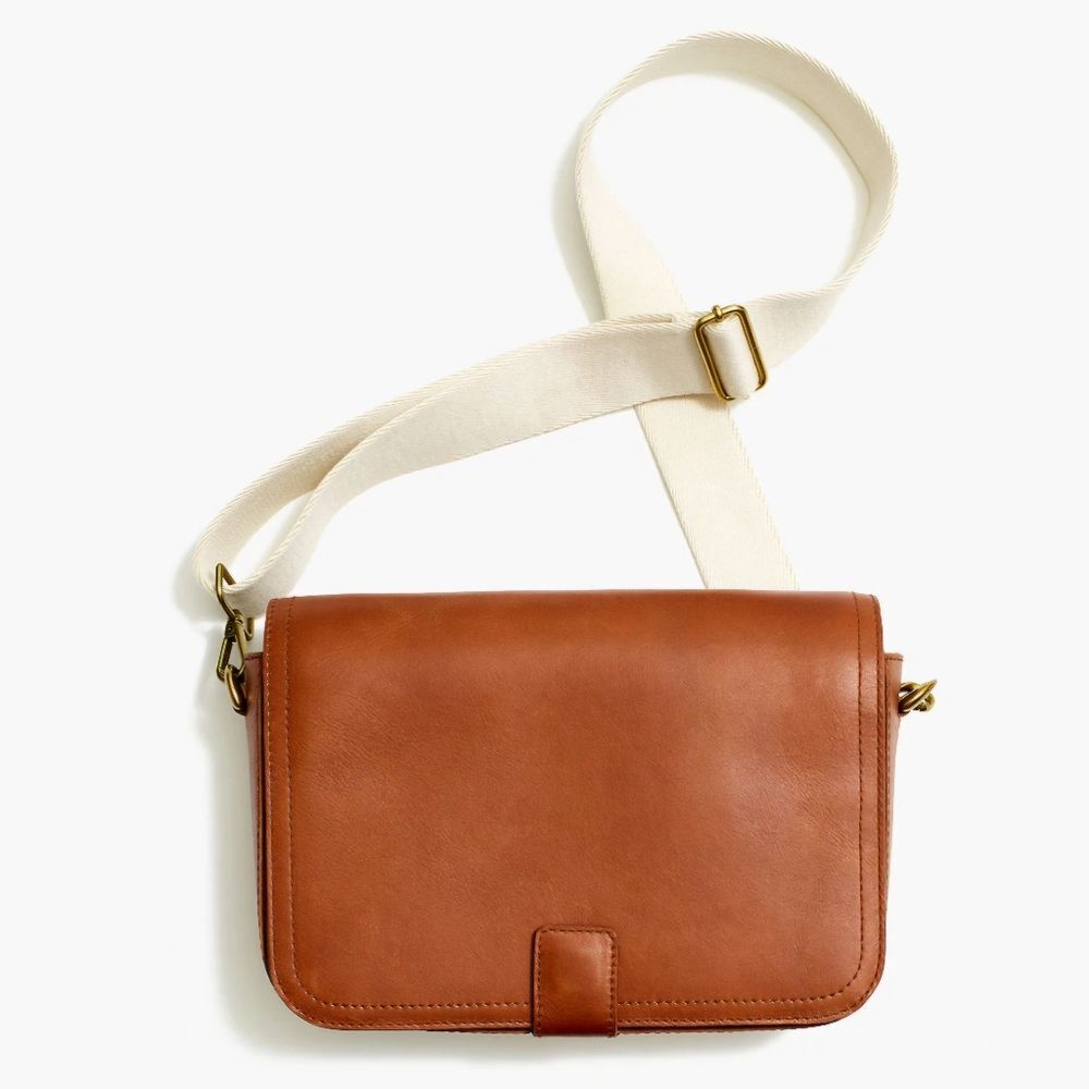 NWT Madewell The Transport Flap Shoulder Bag Leather in English Saddle Crossbody - Picture 2 of 11
